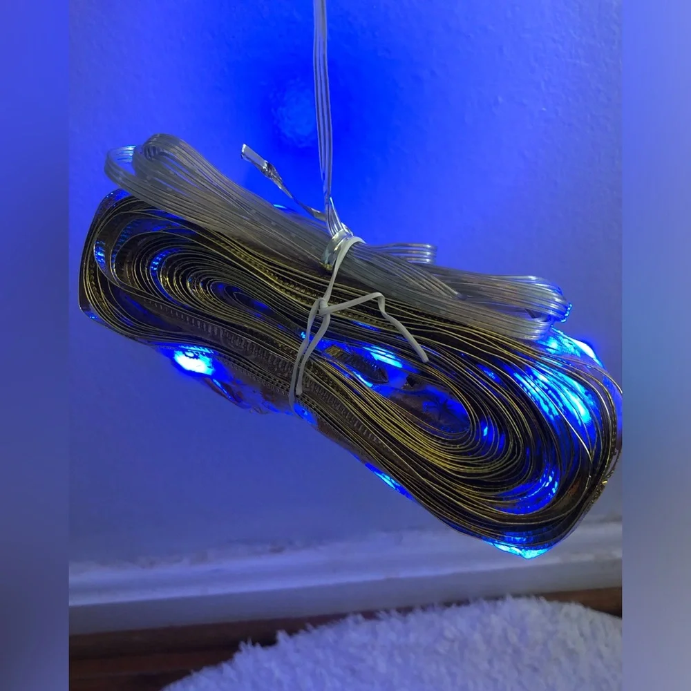 New Christmas Ribbon LED Fairy String Lights holiday Party Tree Decor USB